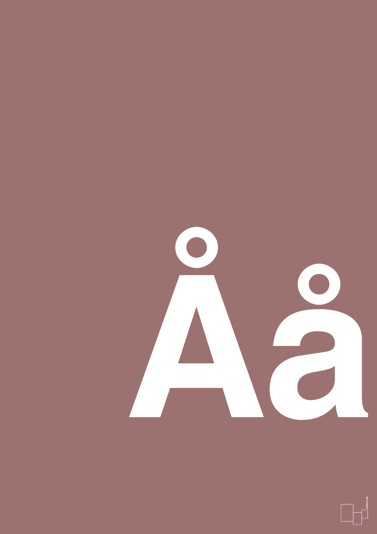 plakat: Bogstav Åå - plum-Bogstaver-A1two3