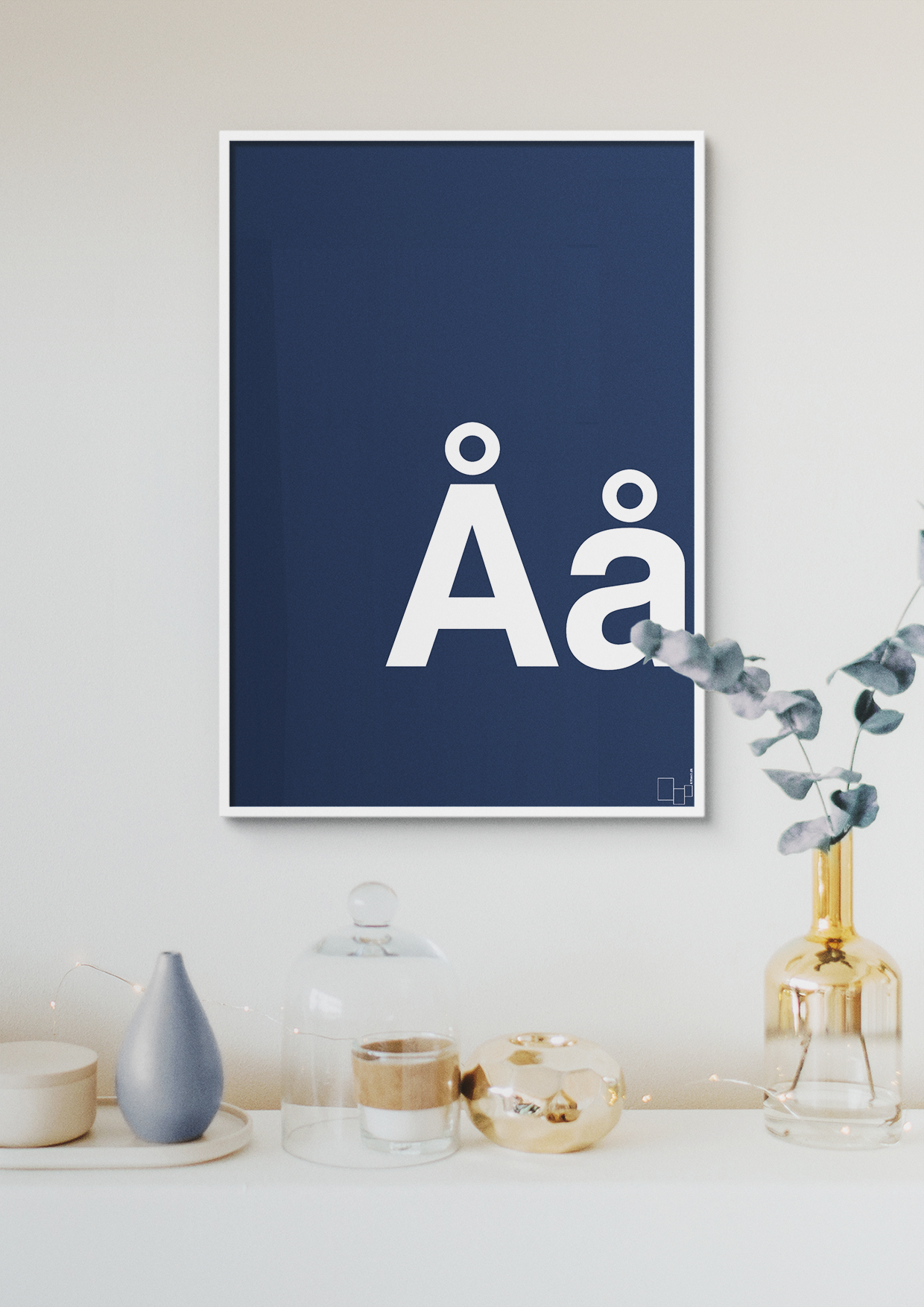 plakat: Bogstav Åå - graphic charcoal-Bogstaver-A1two3