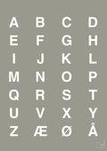 plakat: alfabet med store bogstaver - battleship gray-Bogstaver-A1two3
