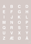 plakat: alfabet med store bogstaver - broken beige-Bogstaver-A1two3