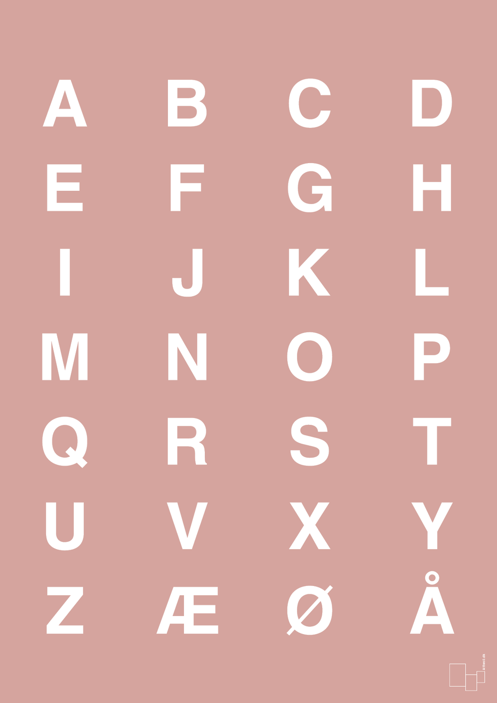 plakat: alfabet med store bogstaver - bubble shell-Bogstaver-A1two3