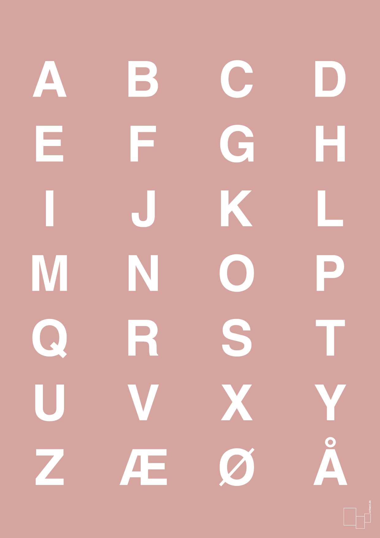 plakat: alfabet med store bogstaver - bubble shell-Bogstaver-A1two3