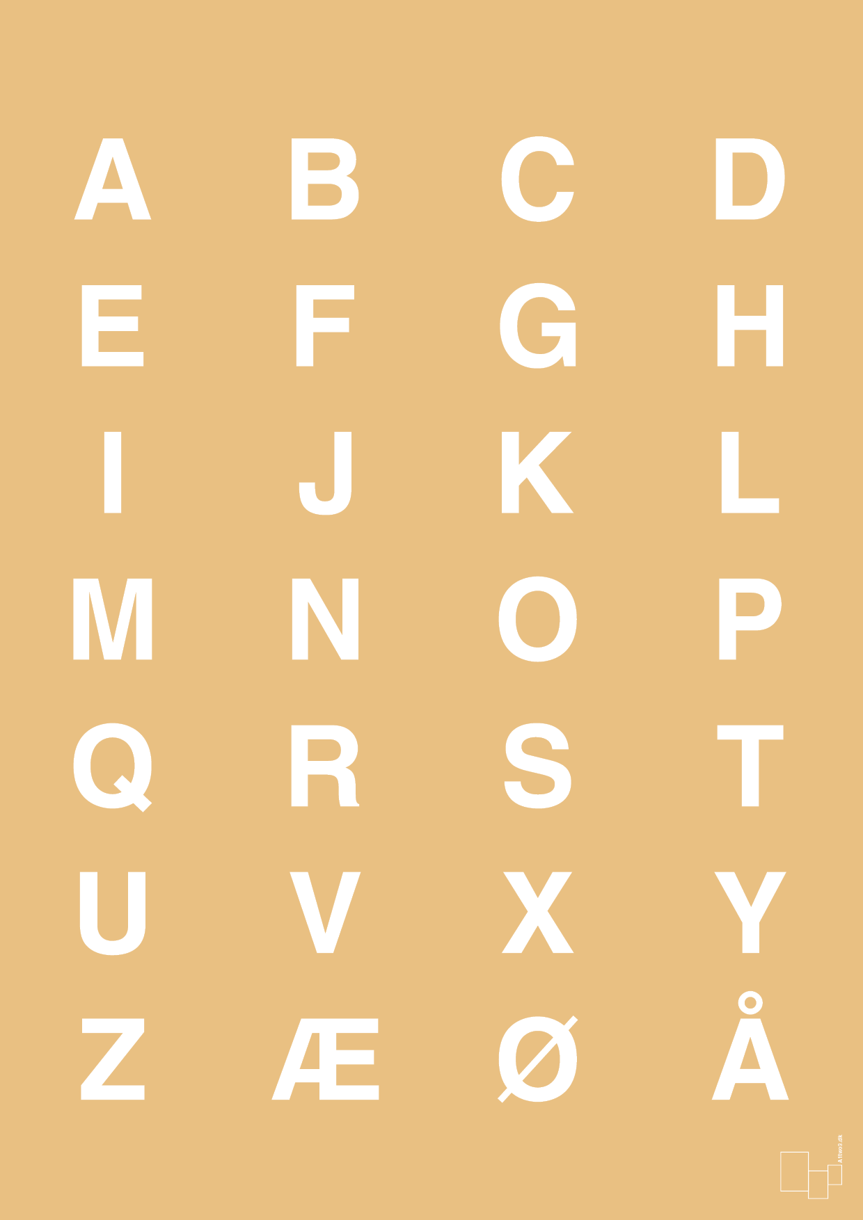 plakat: alfabet med store bogstaver - charismatic-Bogstaver-A1two3