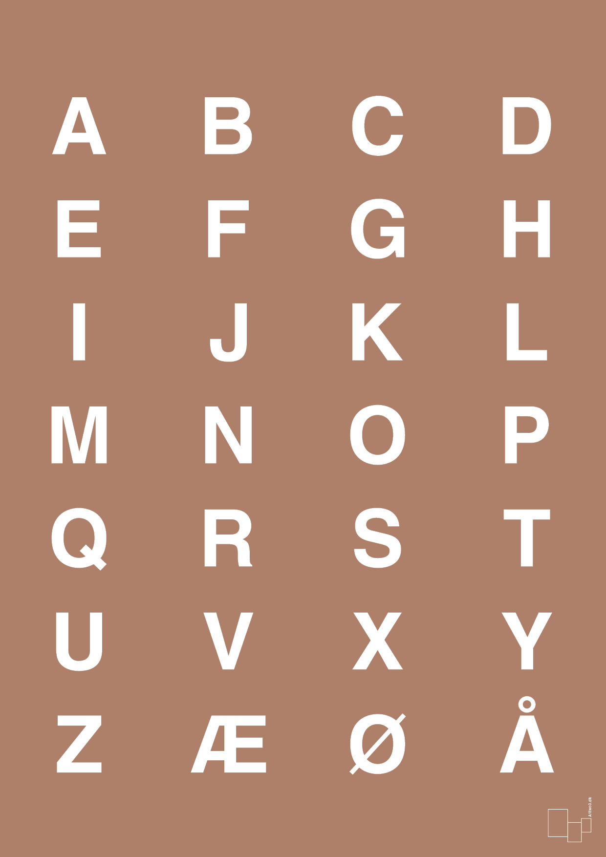 plakat: alfabet med store bogstaver - cider spice-Bogstaver-A1two3