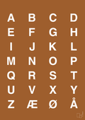 plakat: alfabet med store bogstaver - cognac-Bogstaver-A1two3