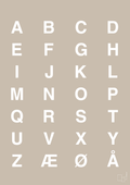 plakat: alfabet med store bogstaver - creamy mushroom-Bogstaver-A1two3