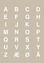 plakat: alfabet med store bogstaver - creamy mushroom-Bogstaver-A1two3