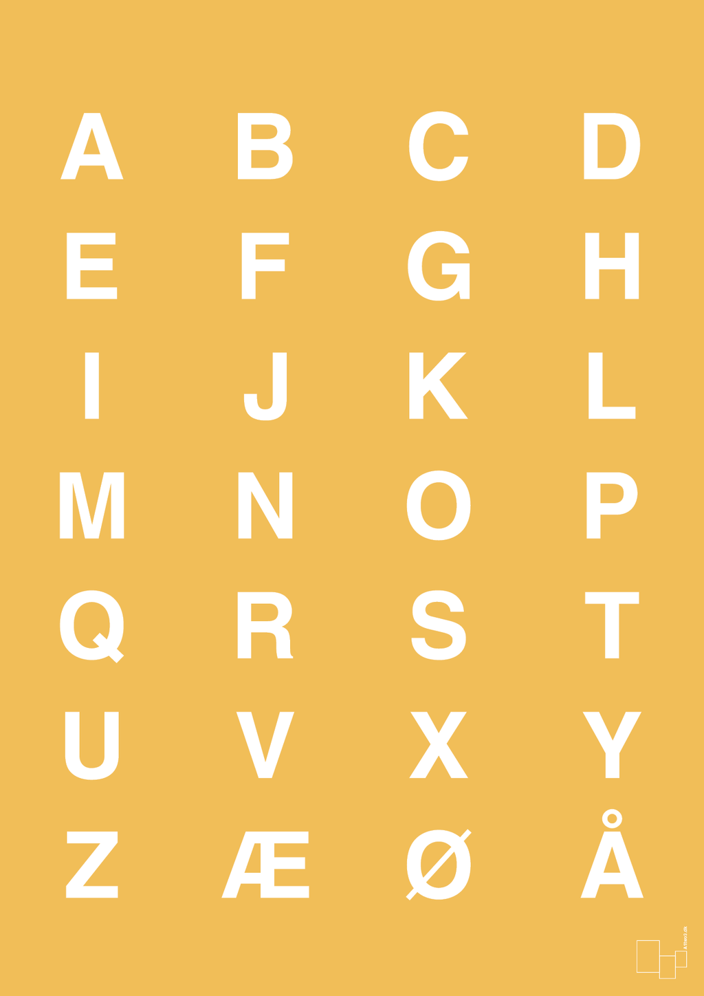 plakat: alfabet med store bogstaver - honeycomb-Bogstaver-A1two3