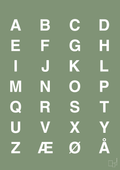 plakat: alfabet med store bogstaver - jade-Bogstaver-A1two3