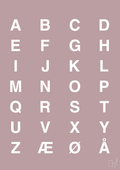 plakat: alfabet med store bogstaver - light rose-Bogstaver-A1two3