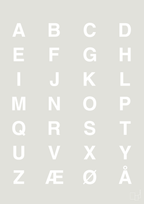 plakat: alfabet med store bogstaver - painters white-Bogstaver-A1two3