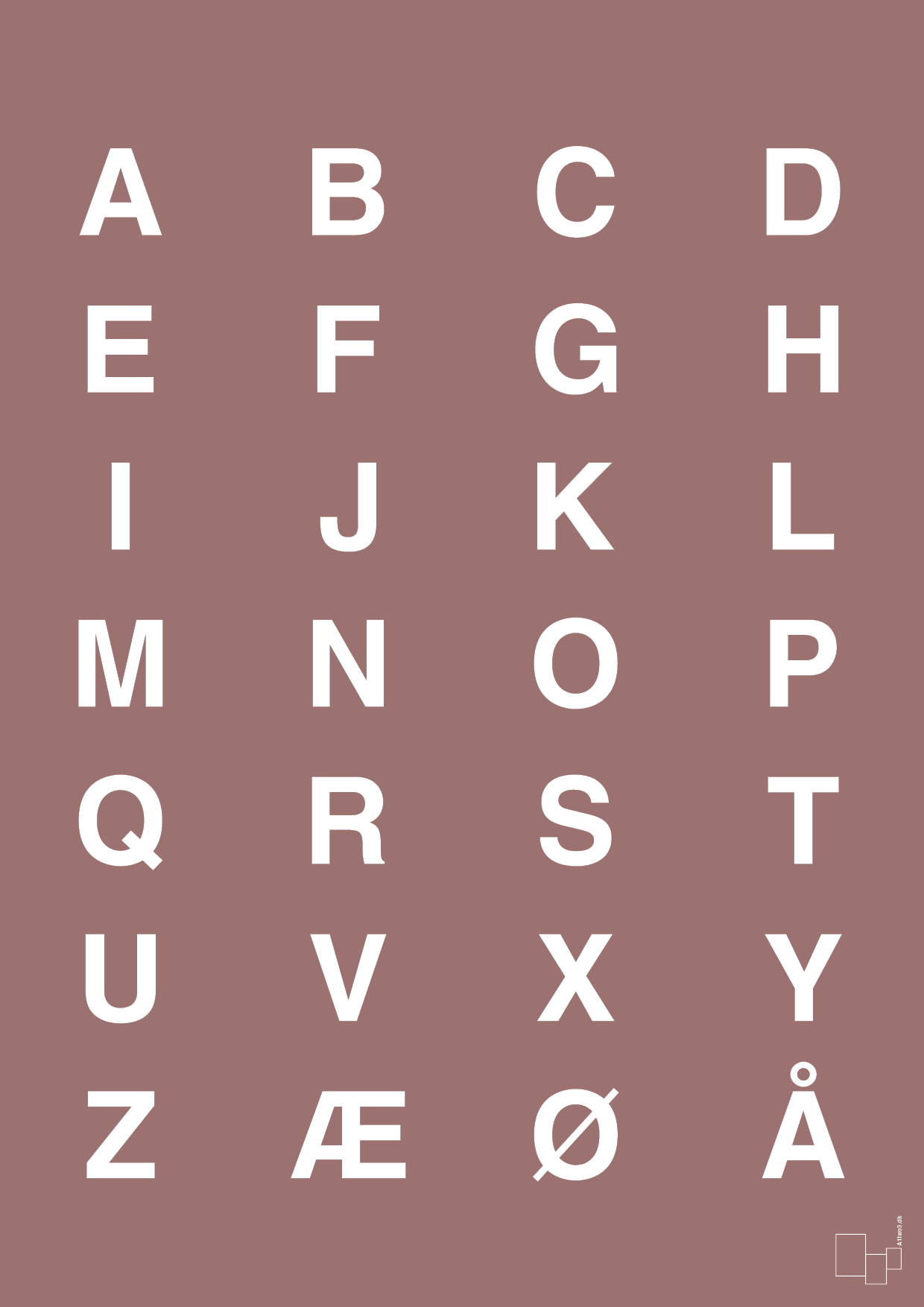 plakat: alfabet med store bogstaver - plum-Bogstaver-A1two3