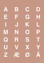 plakat: alfabet med store bogstaver - powder-Bogstaver-A1two3