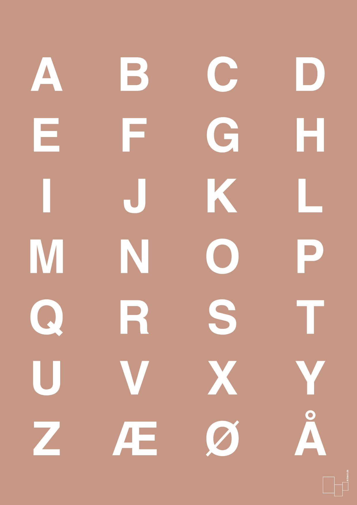 plakat: alfabet med store bogstaver - powder-Bogstaver-A1two3