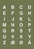 plakat: alfabet med store bogstaver - secret meadow-Bogstaver-A1two3