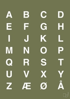 plakat: alfabet med store bogstaver - secret meadow-Bogstaver-A1two3