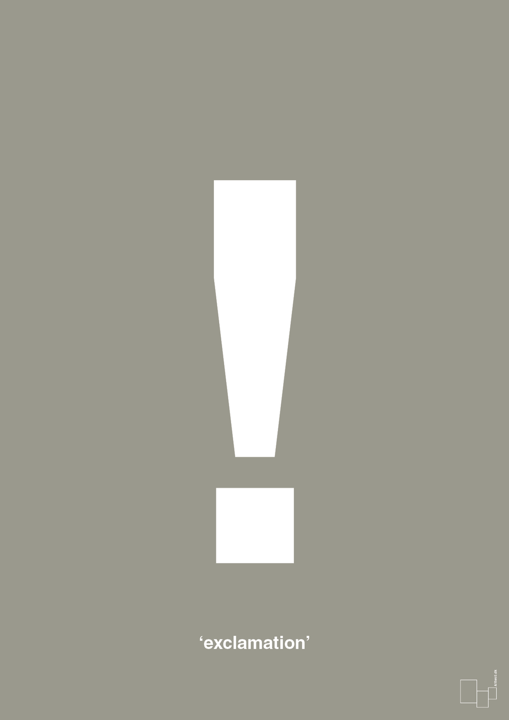 plakat: exclamation - battleship gray-Tegn-A1two3
