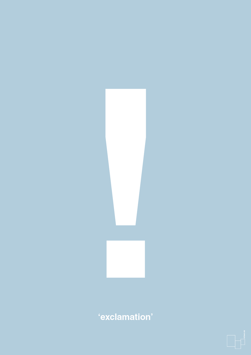 plakat: exclamation - heavenly blue-Tegn-A1two3