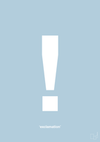 plakat: exclamation - heavenly blue-Tegn-A1two3