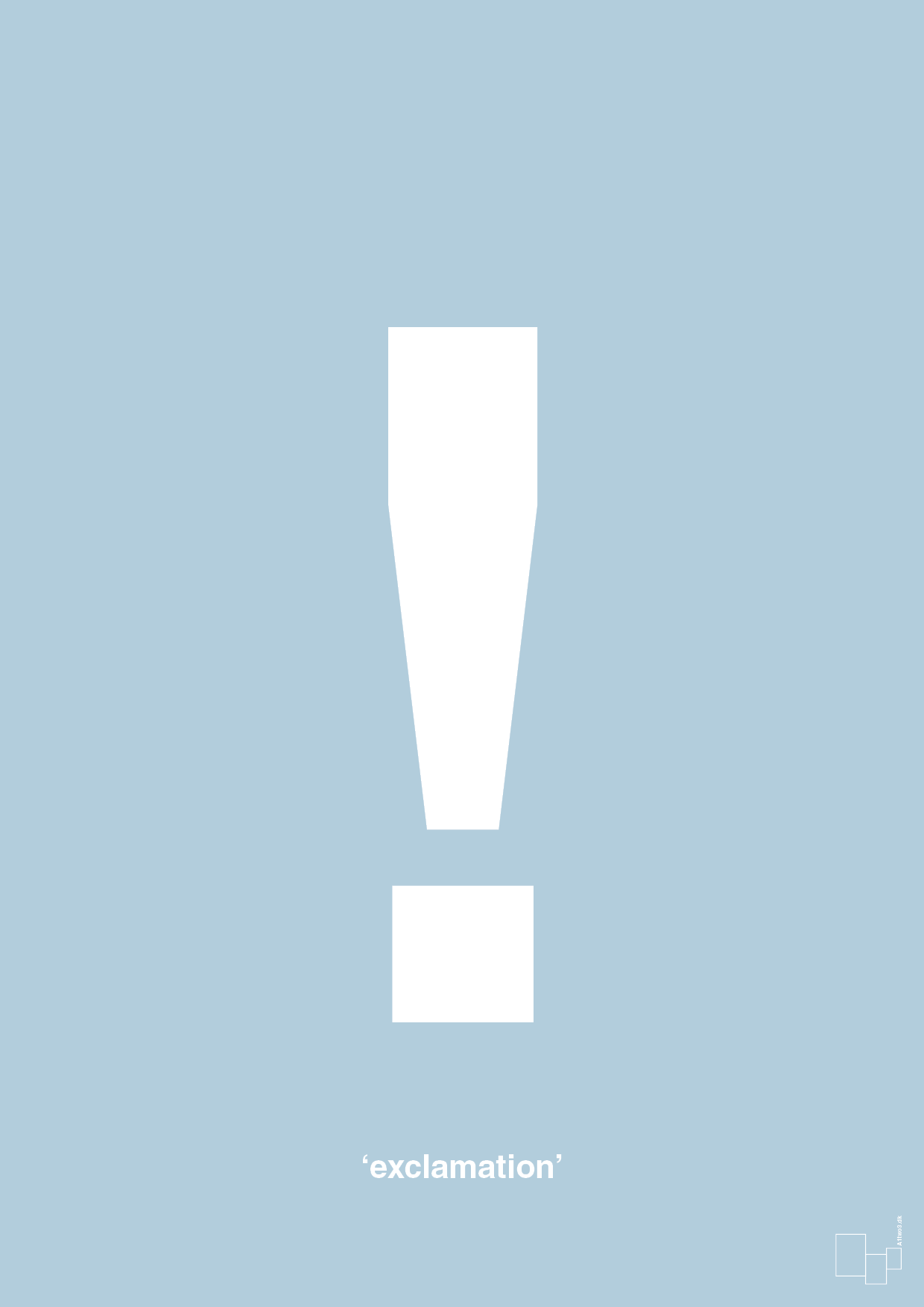 plakat: exclamation - heavenly blue-Tegn-A1two3