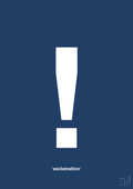 plakat: exclamation - lapis blue-Tegn-A1two3