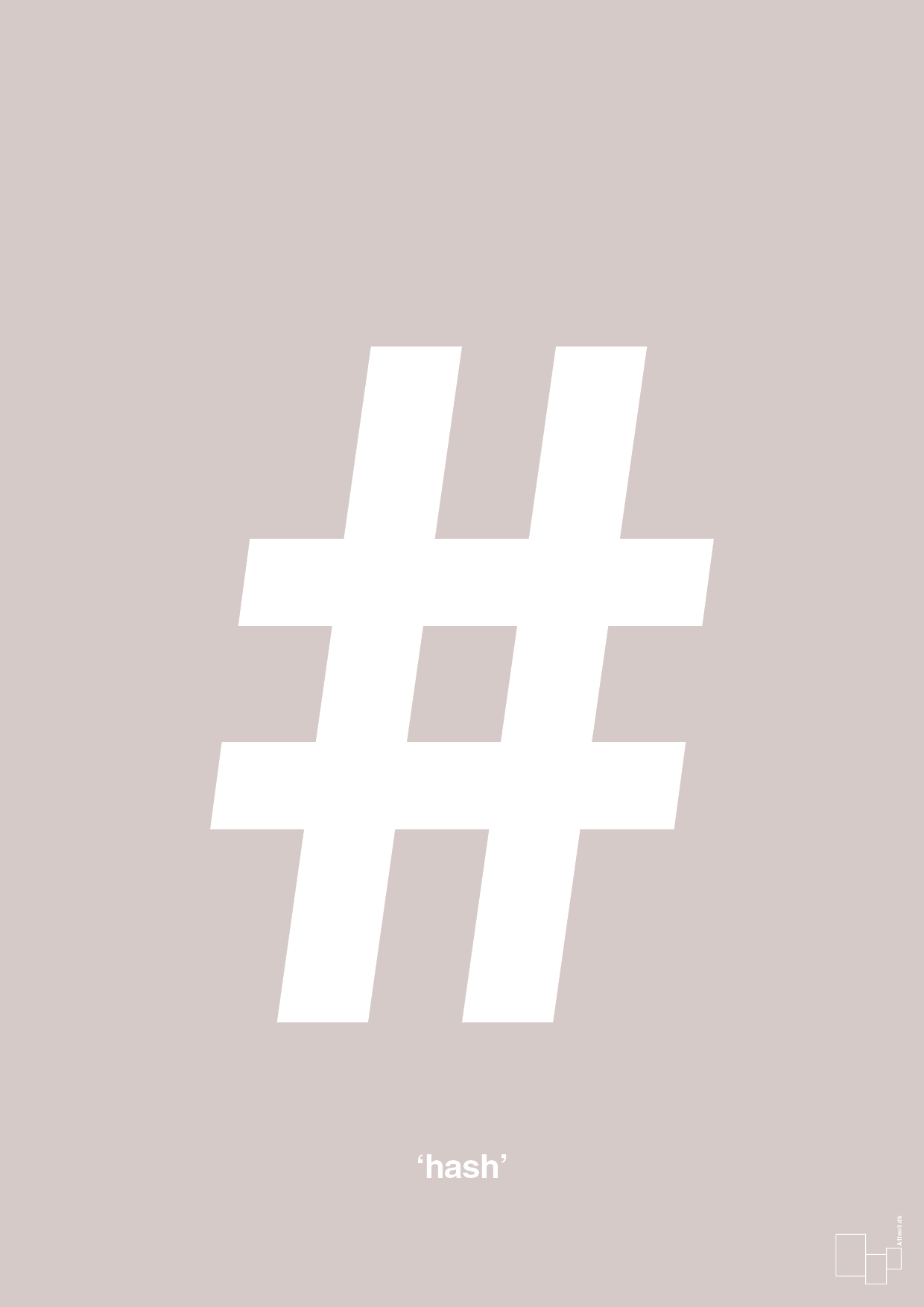plakat: hash - broken beige-Tegn-A1two3