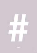 plakat: hash - dusty lilac-Tegn-A1two3