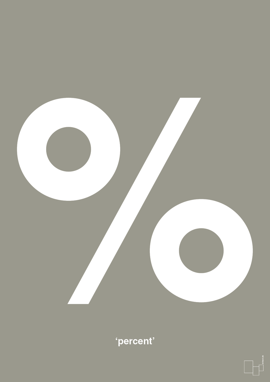 plakat: percent - battleship gray-Tegn-A1two3