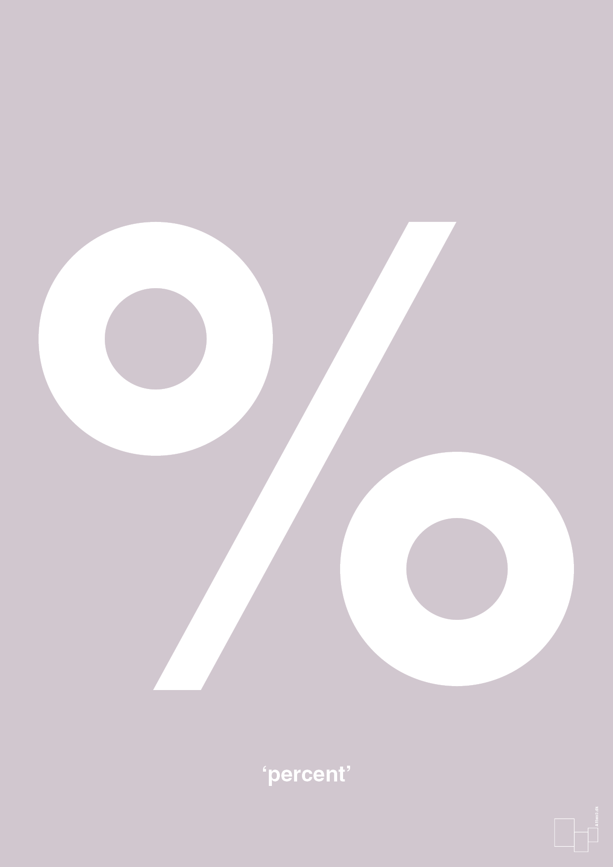 plakat: percent - dusty lilac-Tegn-A1two3