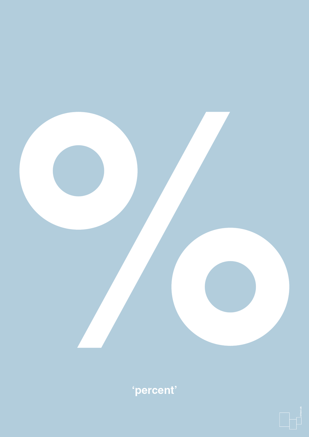 plakat: percent - heavenly blue-Tegn-A1two3