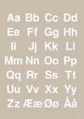 plakat: alfabet med store og små bogstaver - creamy mushroom-Bogstaver-A1two3