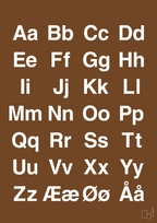 plakat: alfabet med store og små bogstaver - dark brown-Bogstaver-A1two3