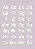 plakat: alfabet med store og små bogstaver - dusty lilac-Bogstaver-A1two3