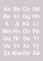 plakat: alfabet med store og små bogstaver - dusty lilac-Bogstaver-A1two3