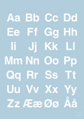 plakat: alfabet med store og små bogstaver - heavenly blue-Bogstaver-A1two3