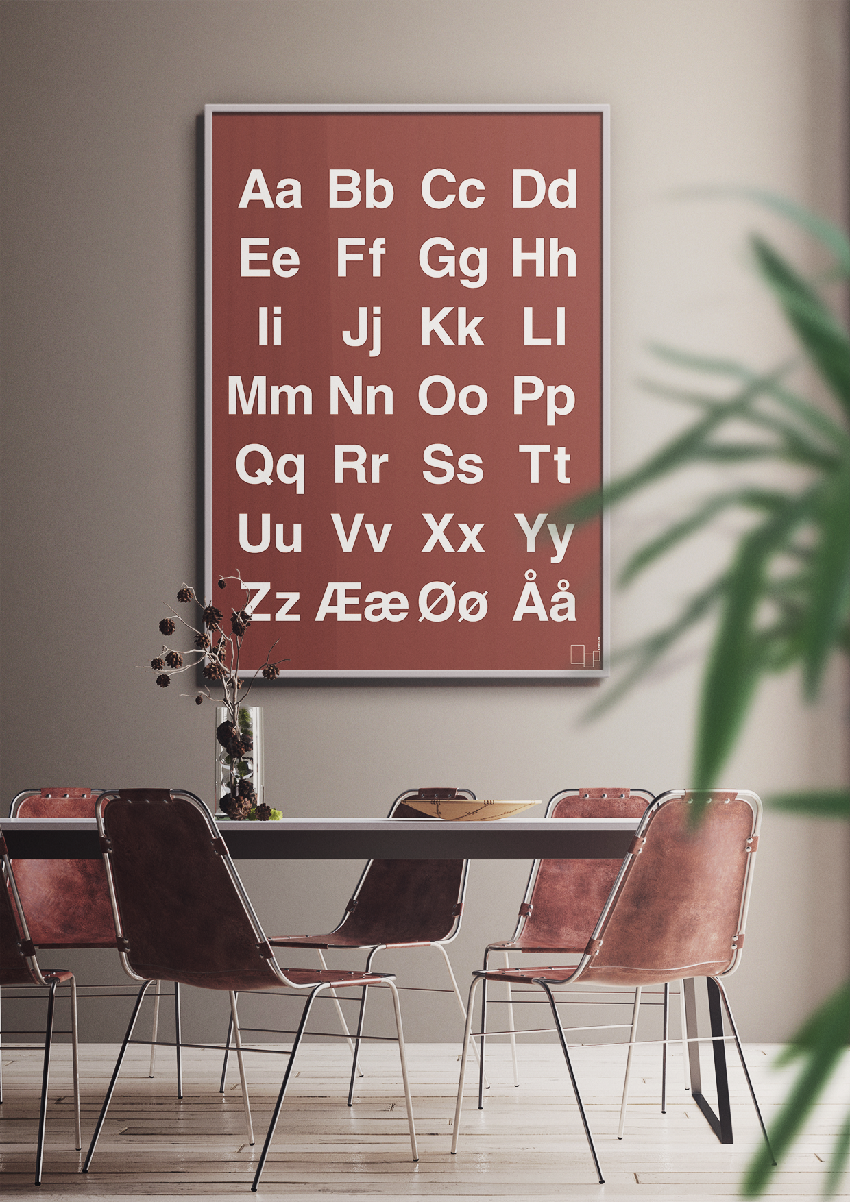 plakat: alfabet med store og små bogstaver - light rose-Bogstaver-A1two3