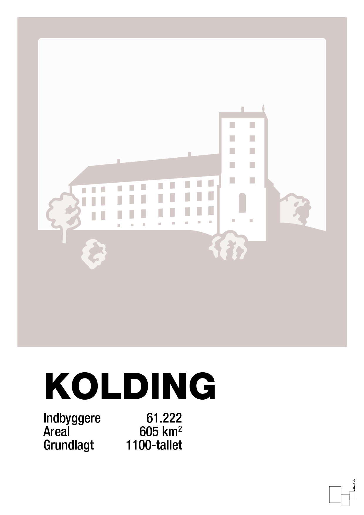plakat: byplakat kolding - koldinghus - broken beige-Byer-A1two3