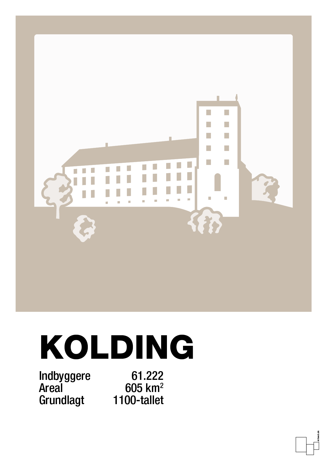 plakat: byplakat kolding - koldinghus - creamy mushroom-Byer-A1two3