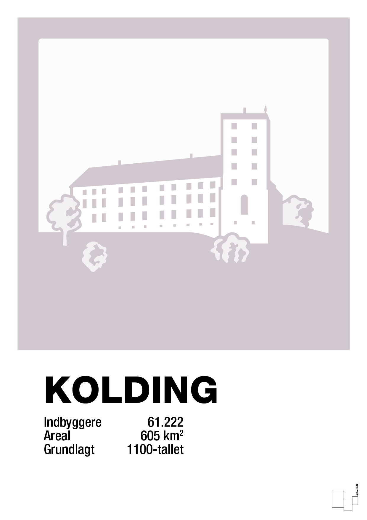 plakat: byplakat kolding - koldinghus - dusty lilac-Byer-A1two3