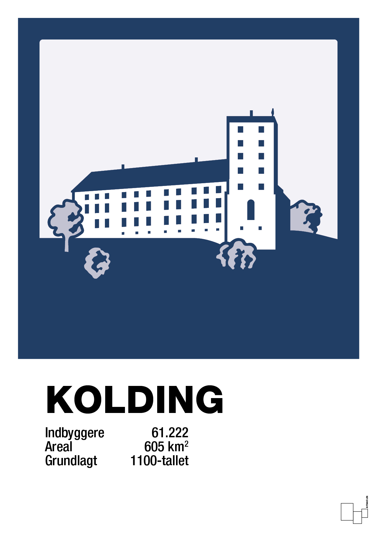 plakat: byplakat kolding - koldinghus - lapis blue-Byer-A1two3