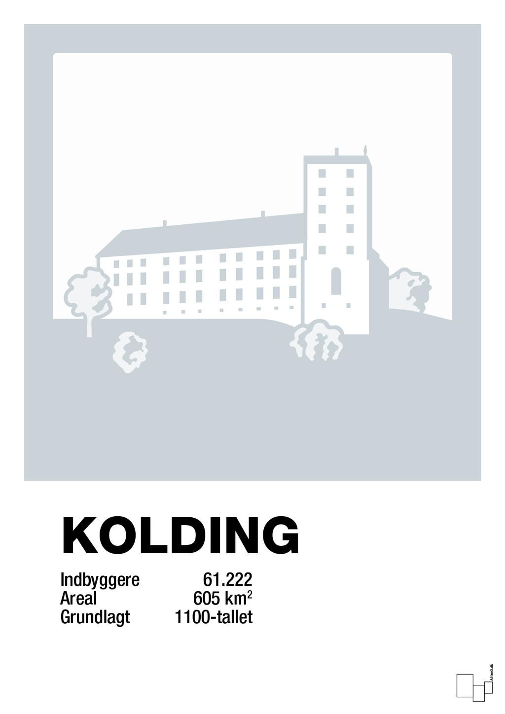 plakat: byplakat kolding - koldinghus - light drizzle-Byer-A1two3