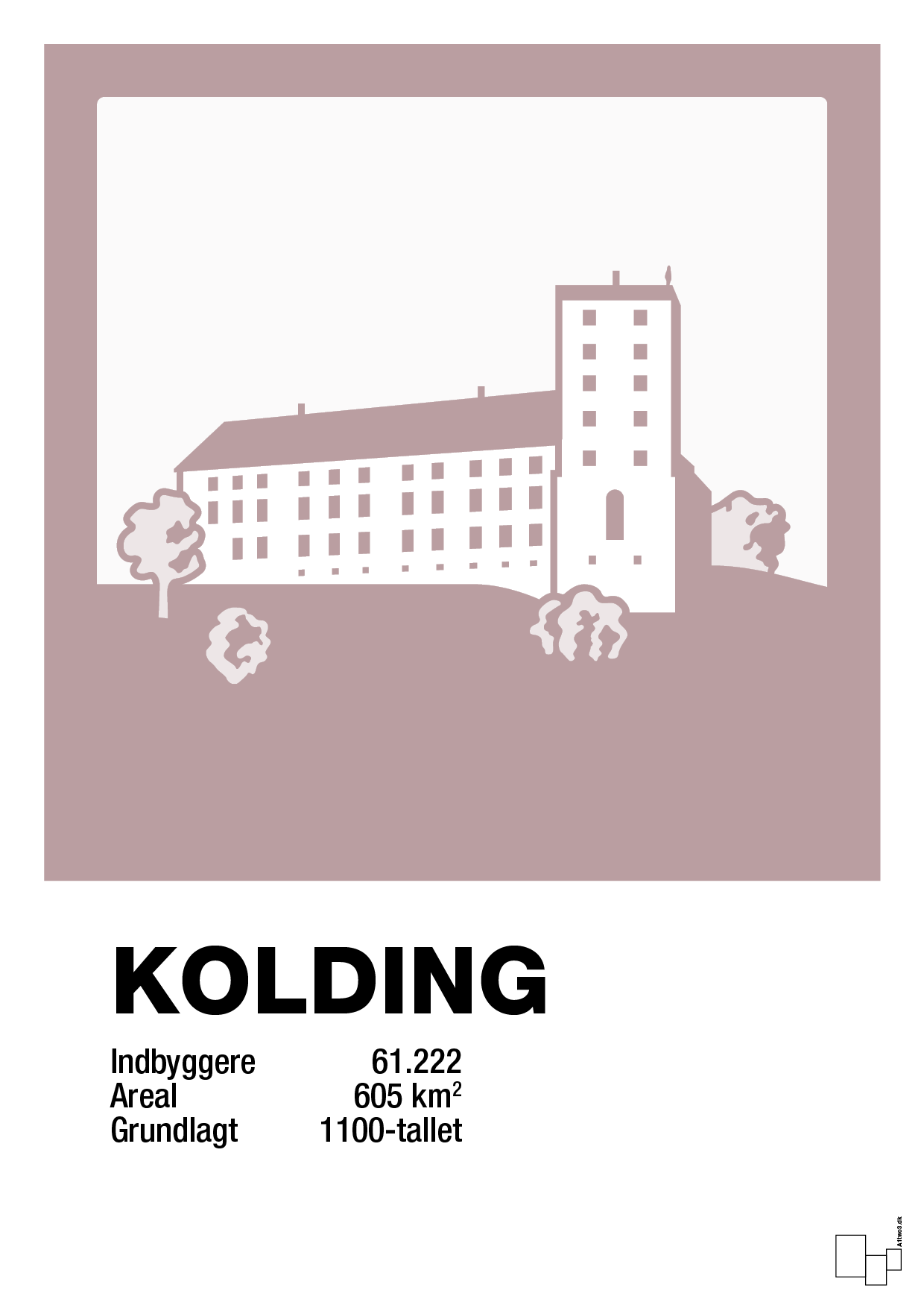 plakat: byplakat kolding - koldinghus - light rose-Byer-A1two3