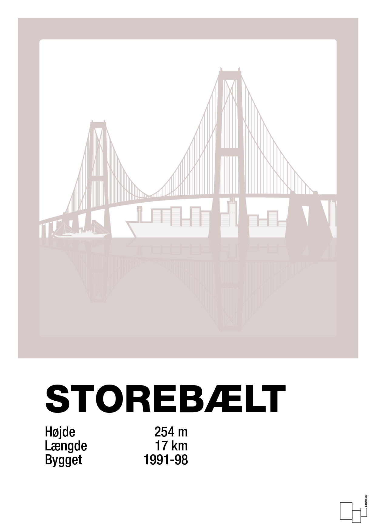 plakat: byplakat korsør & nyborg - storebælt - broken beige-Byer-A1two3