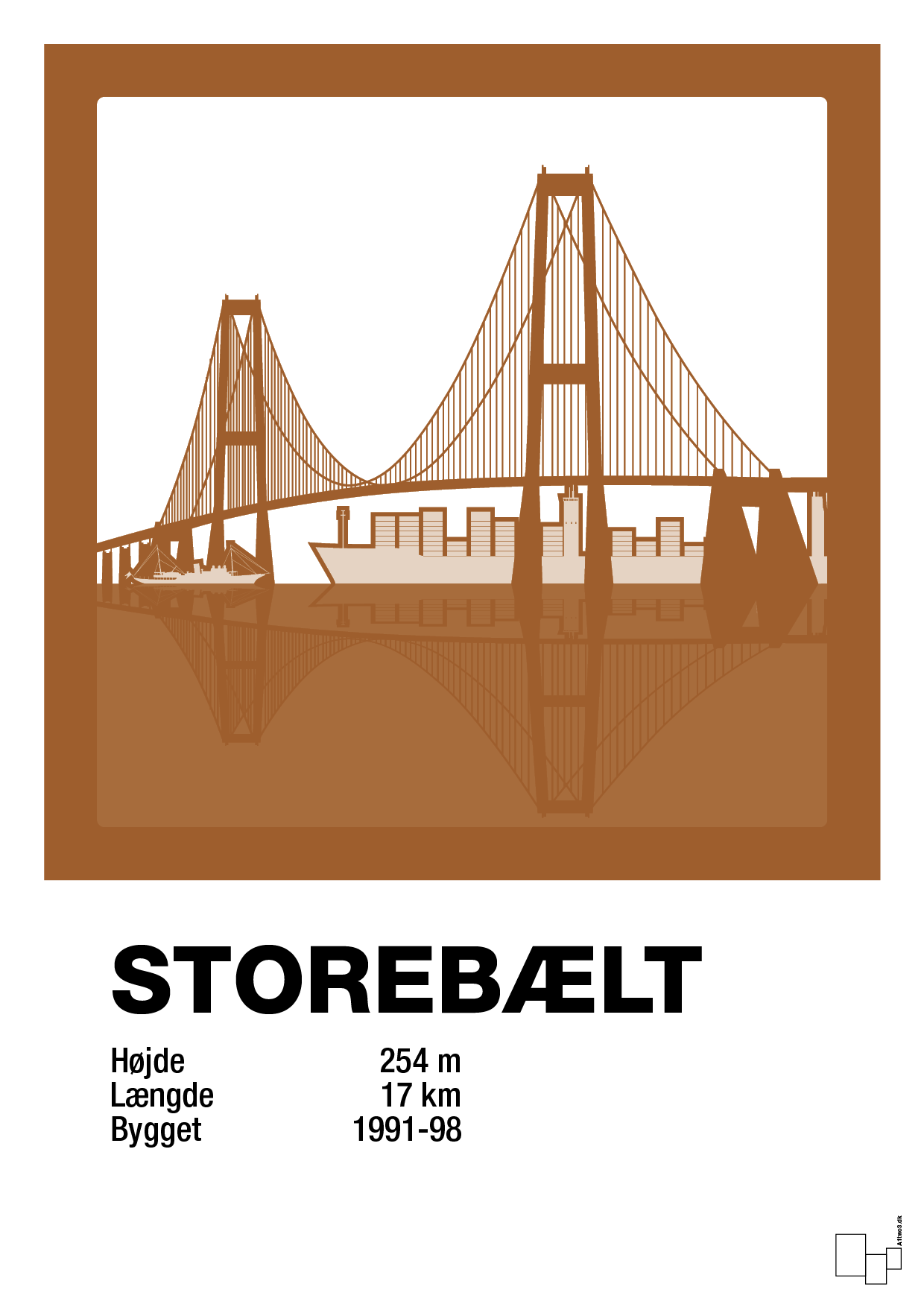 plakat: byplakat korsør & nyborg - storebælt - cognac-Byer-A1two3