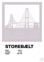 plakat: byplakat korsør & nyborg - storebælt - dusty lilac-Byer-A1two3