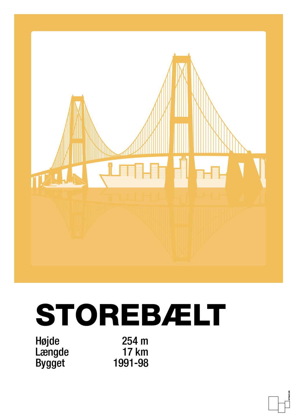 plakat: byplakat korsør & nyborg - storebælt - honeycomb-Byer-A1two3