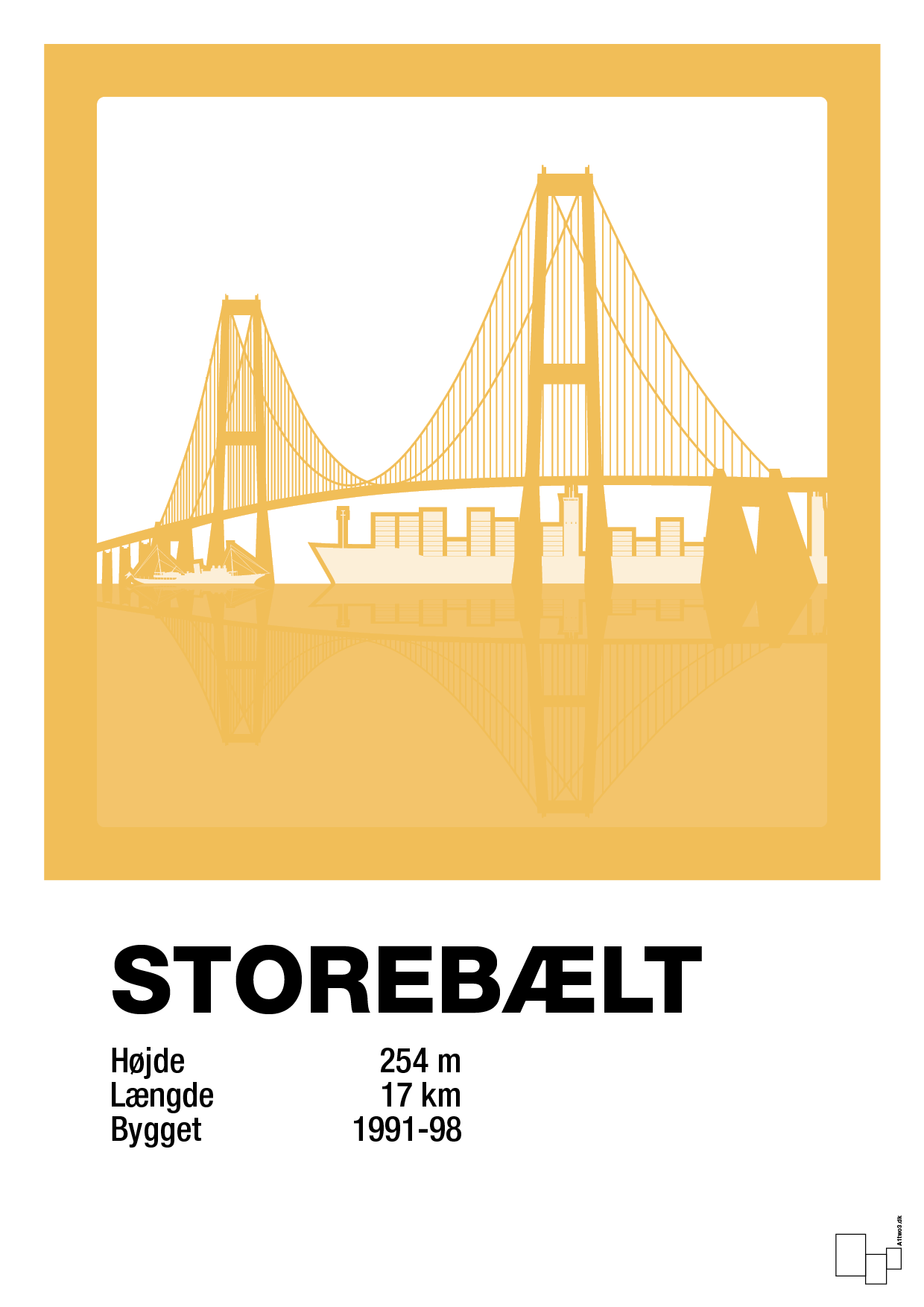 plakat: byplakat korsør & nyborg - storebælt - honeycomb-Byer-A1two3