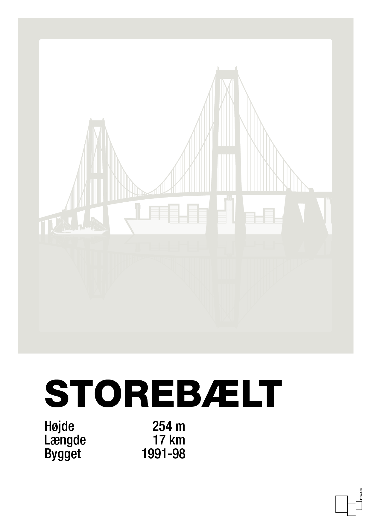 plakat: byplakat korsør & nyborg - storebælt - painters white-Byer-A1two3