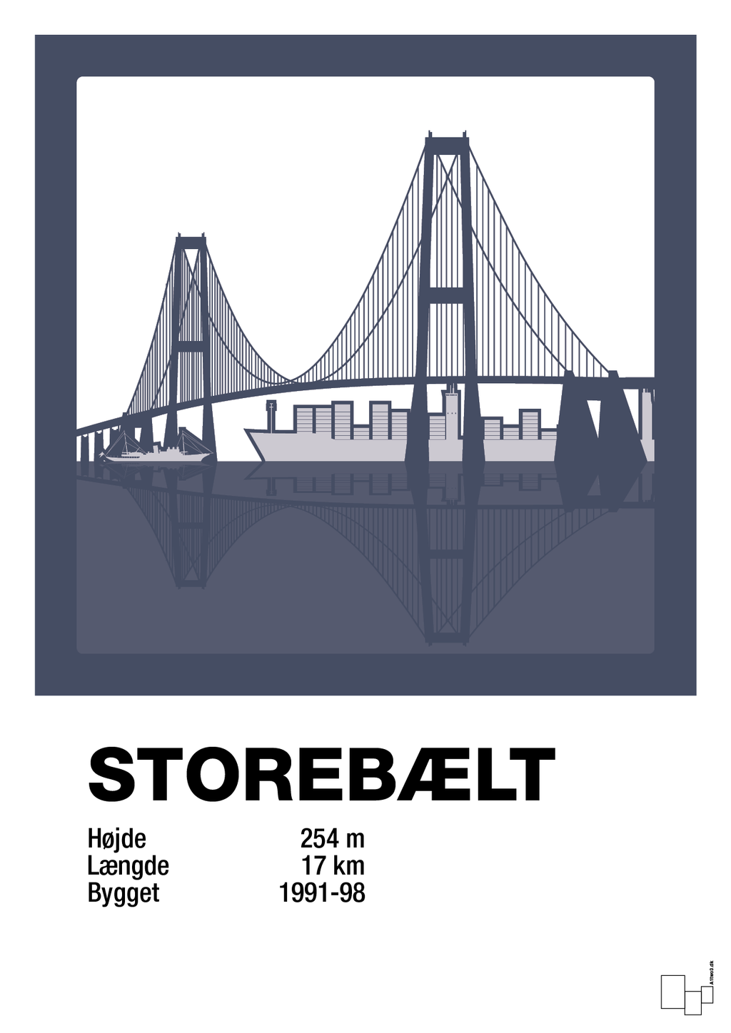 Byplakat korsør & nyborg - storebælt - petrol-Byer-A1two3