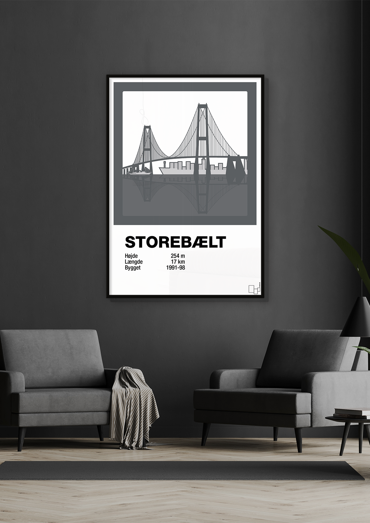 plakat: byplakat korsør & nyborg - storebælt - light rose-Byer-A1two3